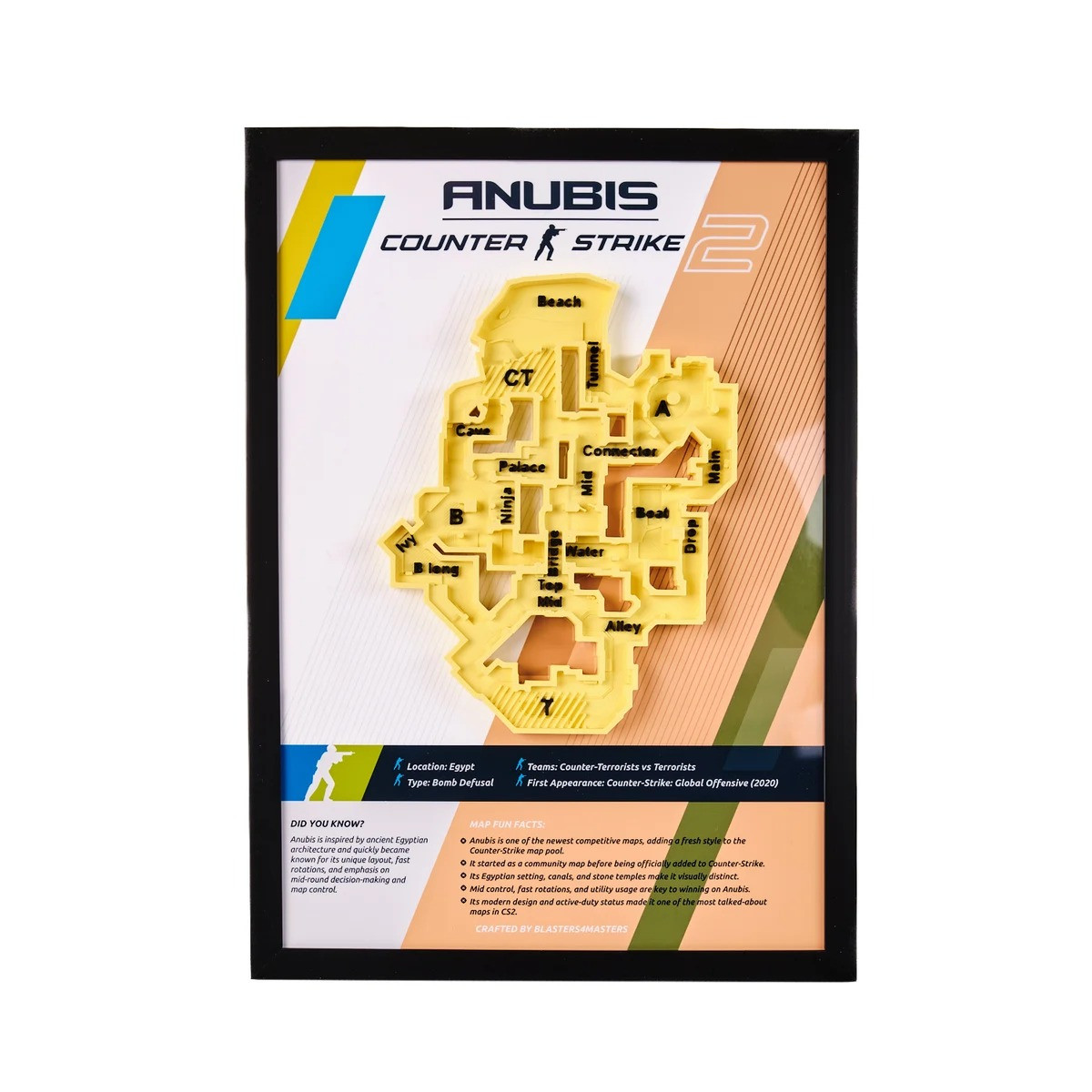 Anubis Map 3D Plaque Replica Prop From Counter Strike 2 By Blasters4Masters
