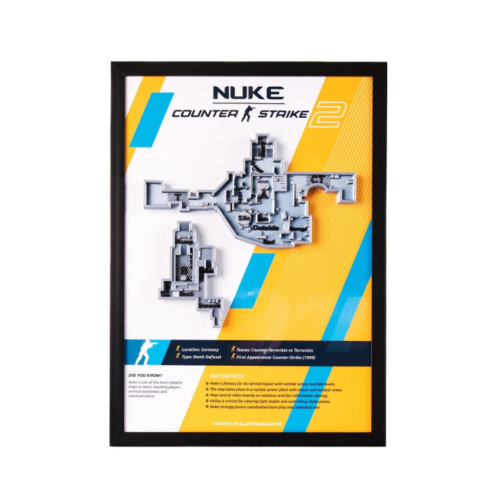 Nuke Map 3D Plaque Replica Prop From Counter Strike 2 By Blasters4Masters