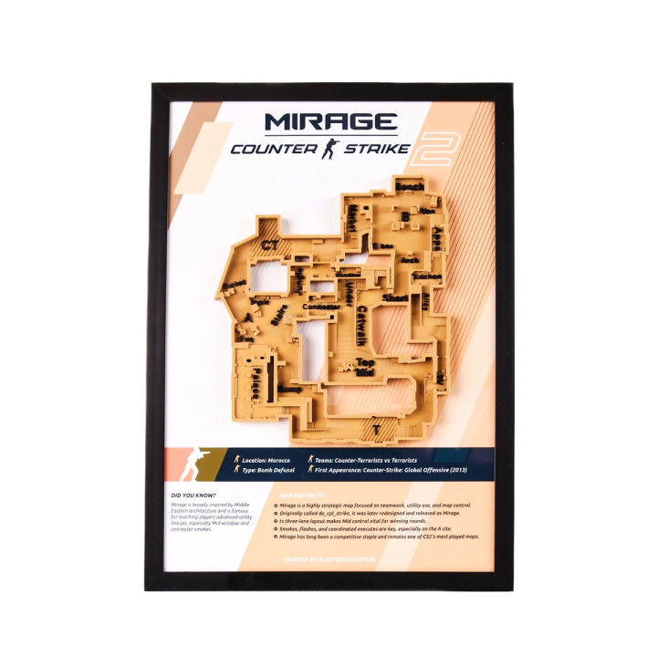 Mirage Map 3D Plaque Replica Prop From Counter Strike 2 By Blasters4Masters