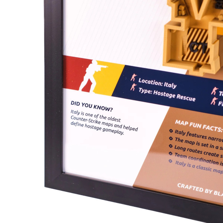 Italy Map 3D Plaque Replica Prop From Counter Strike 2 By Blasters4Masters 5