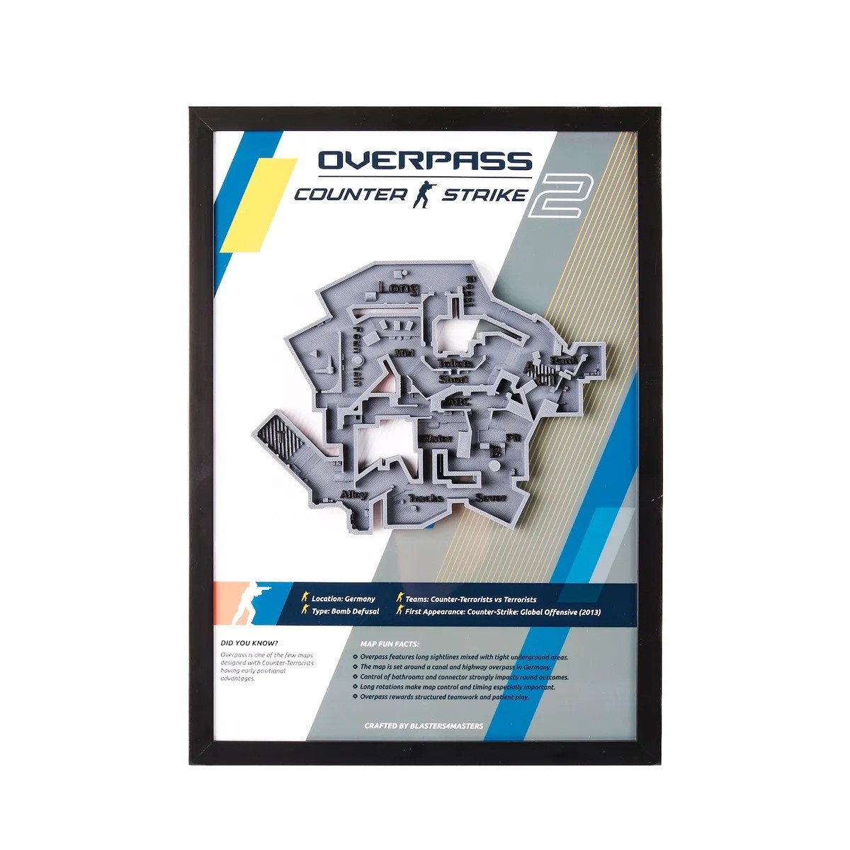 Overpass Map 3D Plaque Replica Prop From Counter Strike 2 By Blasters4Masters