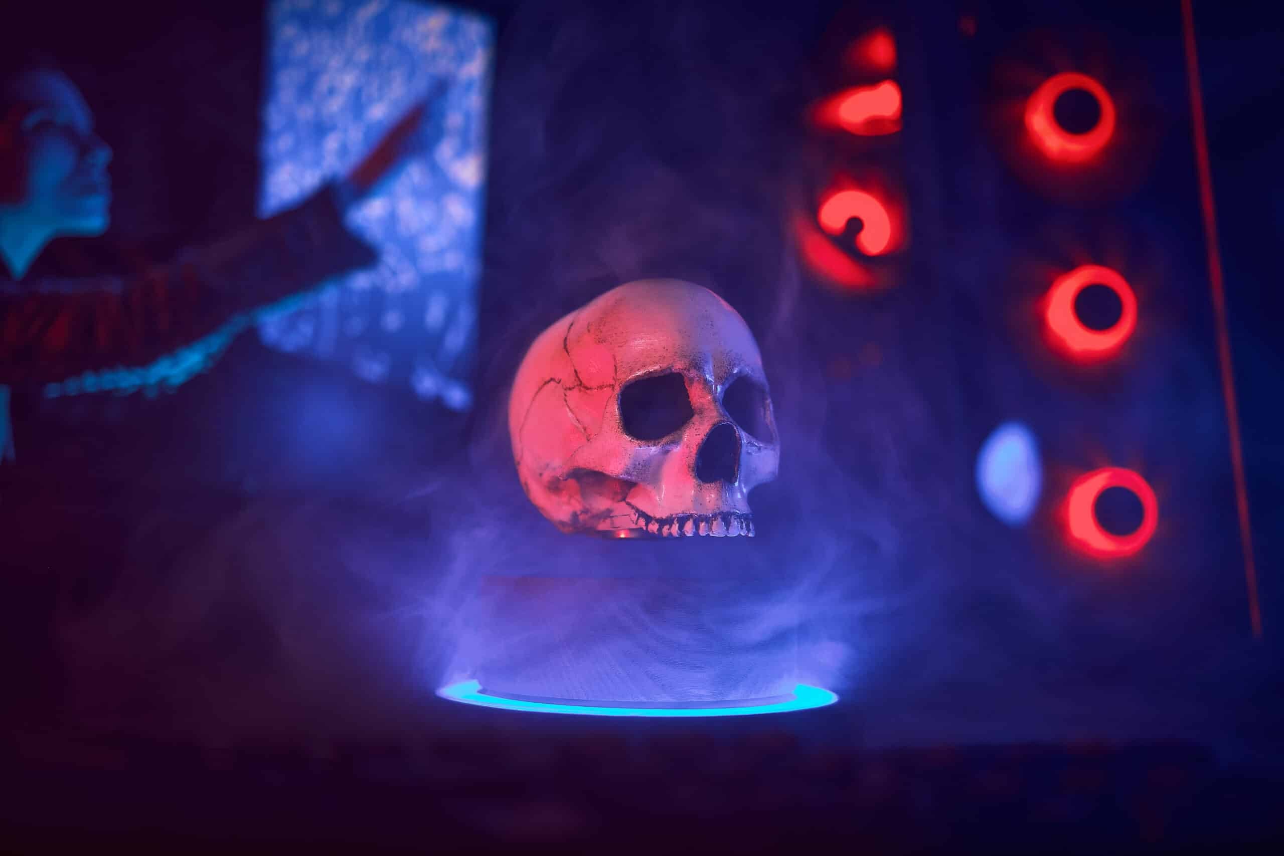 Floating skull levitating hovering home decor 4