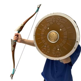 Beautiful Bow and optional Shield replicas inspired by The Legend of Zelda, handcrafted from safe PU rubber, perfect for cosplay