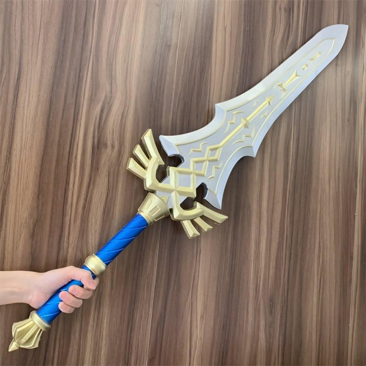 Elegant Royal Broadsword replica inspired by The Legend of Zelda, handcrafted from safe PU rubber, perfect for cosplay or gaming