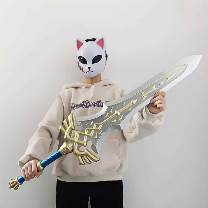 Elegant Royal Broadsword replica inspired by The Legend of Zelda, handcrafted from safe PU rubber, perfect for cosplay or gaming