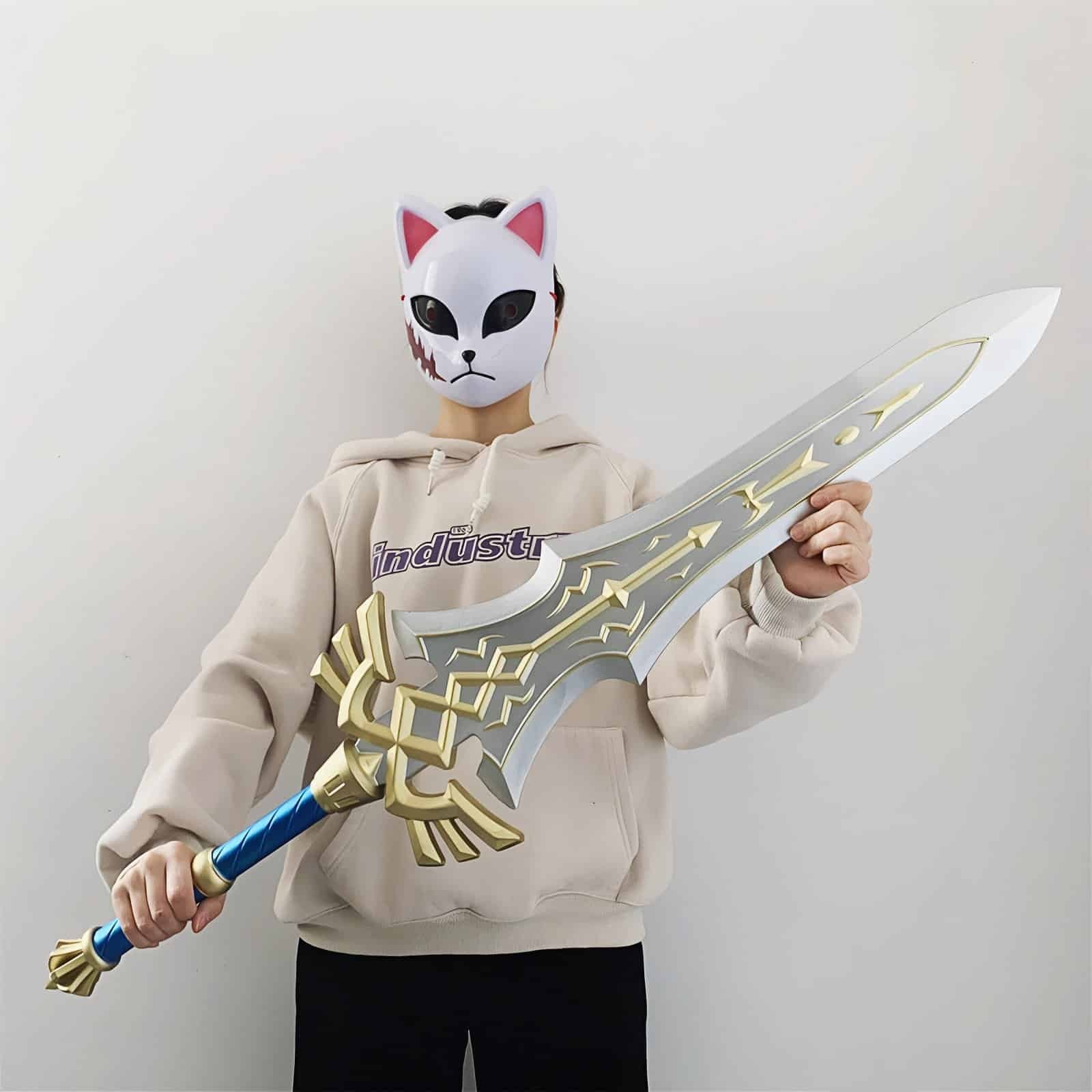 Elegant Royal Broadsword replica inspired by The Legend of Zelda, handcrafted from safe PU rubber, perfect for cosplay or gaming