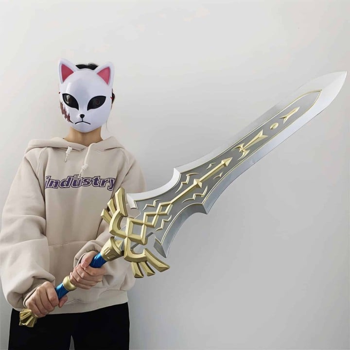 Elegant Royal Broadsword replica inspired by The Legend of Zelda, handcrafted from safe PU rubber, perfect for cosplay or gaming