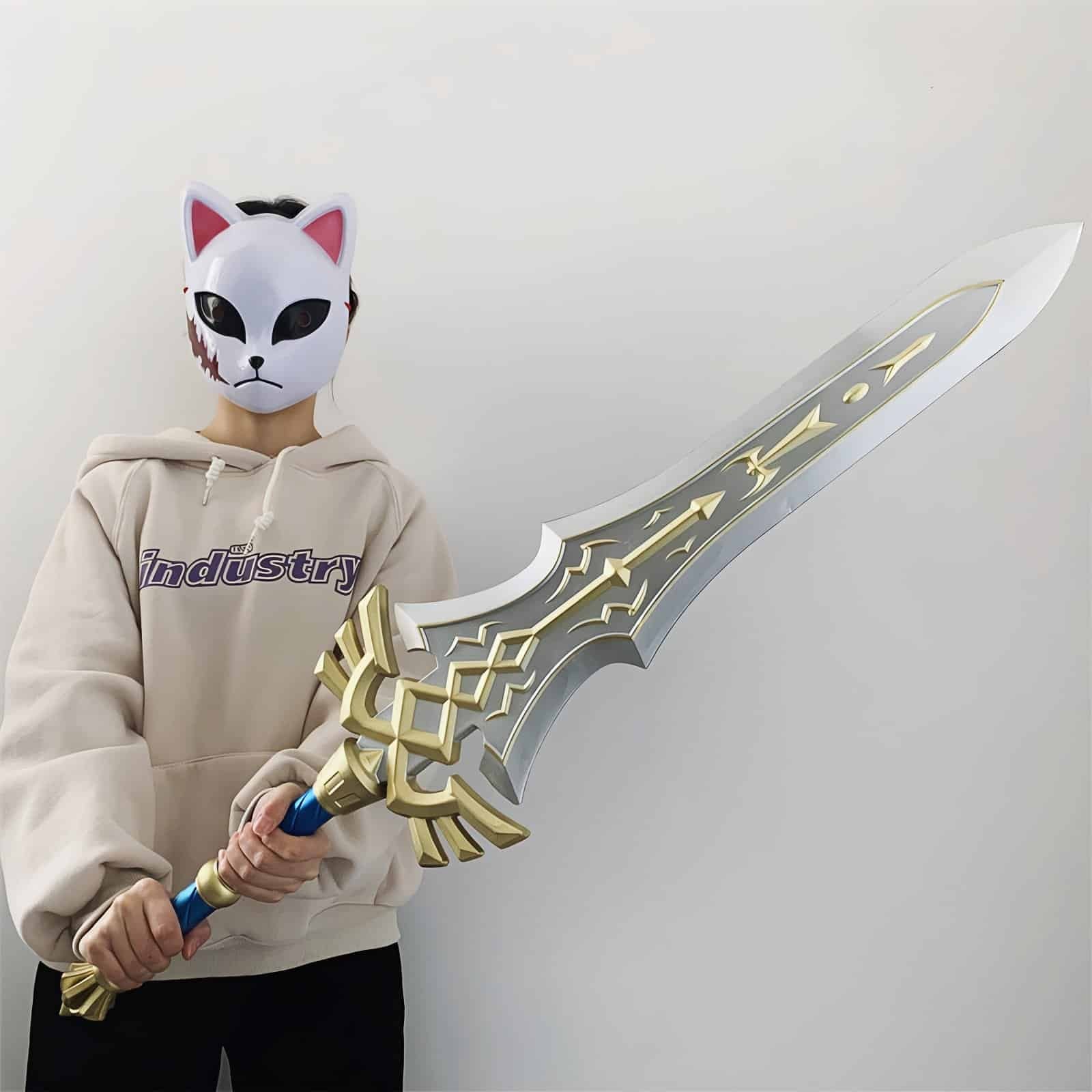 Elegant Royal Broadsword replica inspired by The Legend of Zelda, handcrafted from safe PU rubber, perfect for cosplay or gaming