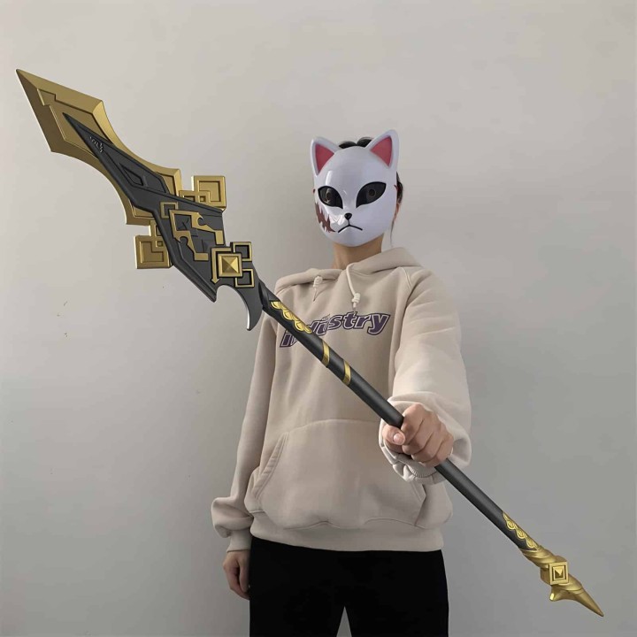 Stunning Vortex Vanquisher replica inspired by Genshin Impact, handcrafted from safe PU rubber