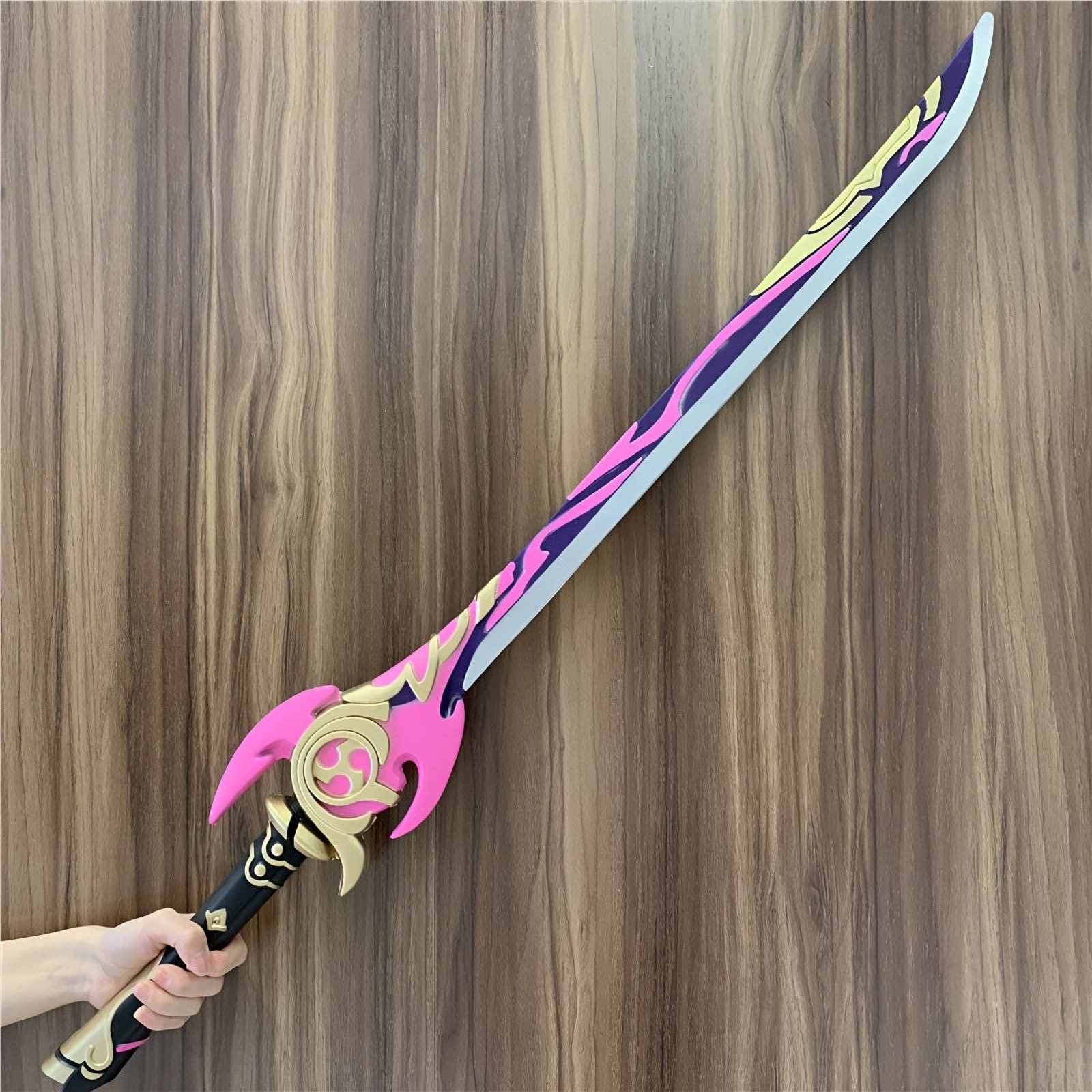 Stunning Mistsplitter Reforged Sword replica inspired by Genshin Impact, crafted from safe PU rubber