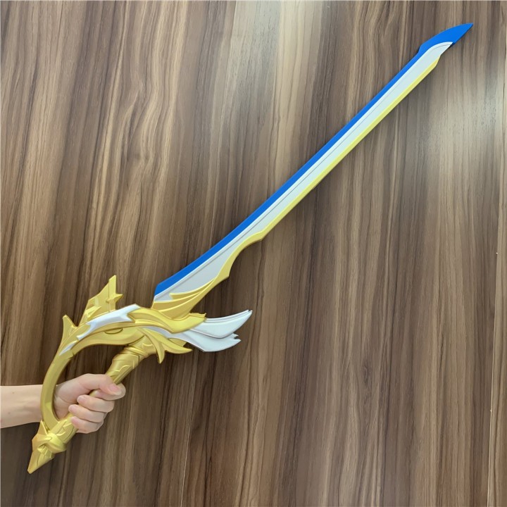 Stunning Aquila Favonia Sword replica inspired by Genshin Impact, made from safe PU rubber