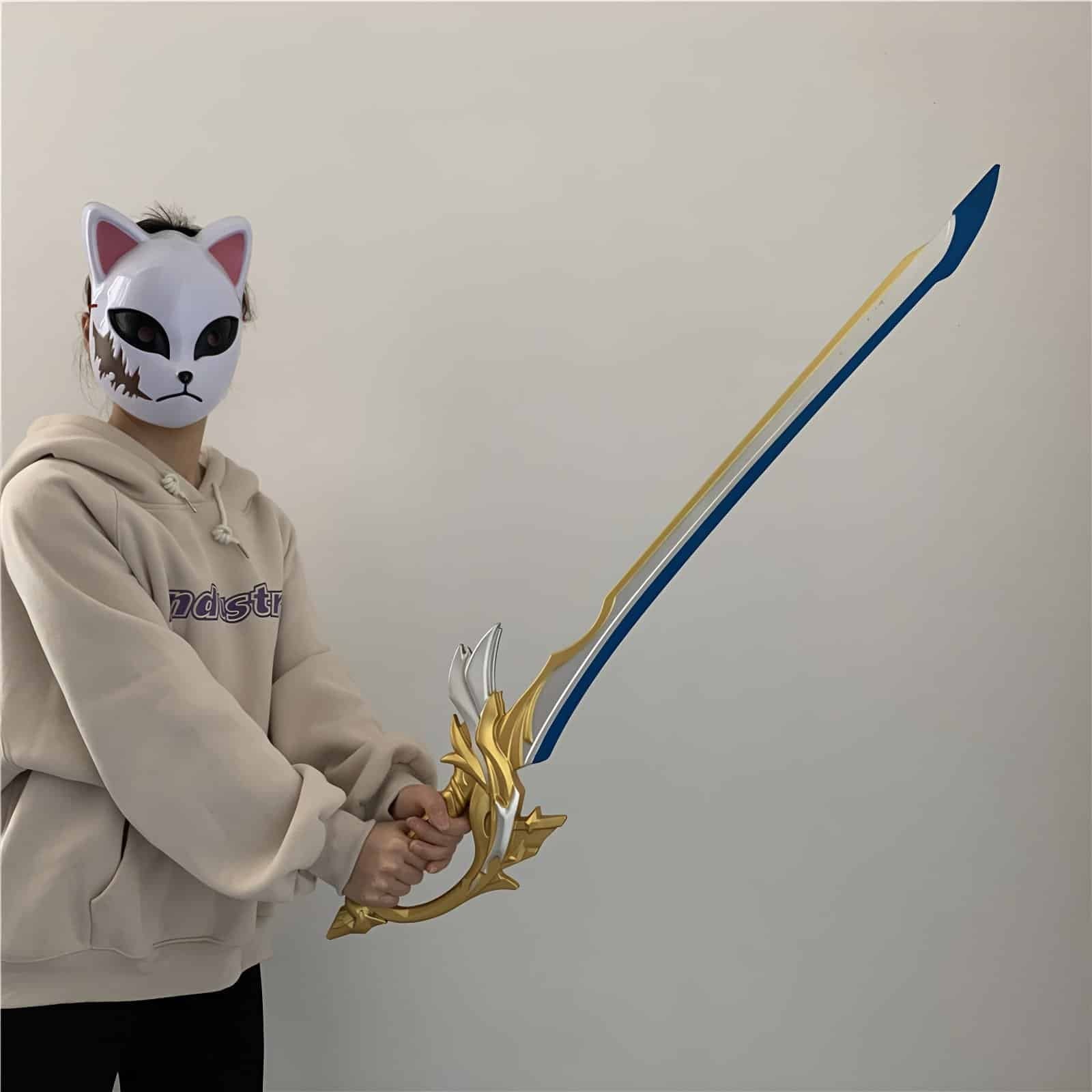 Stunning Aquila Favonia Sword replica inspired by Genshin Impact, made from safe PU rubber