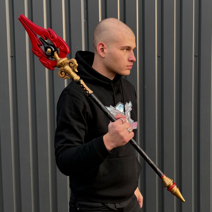 Staff of Homa Genshin Inpact prop replica by blasters4masters
