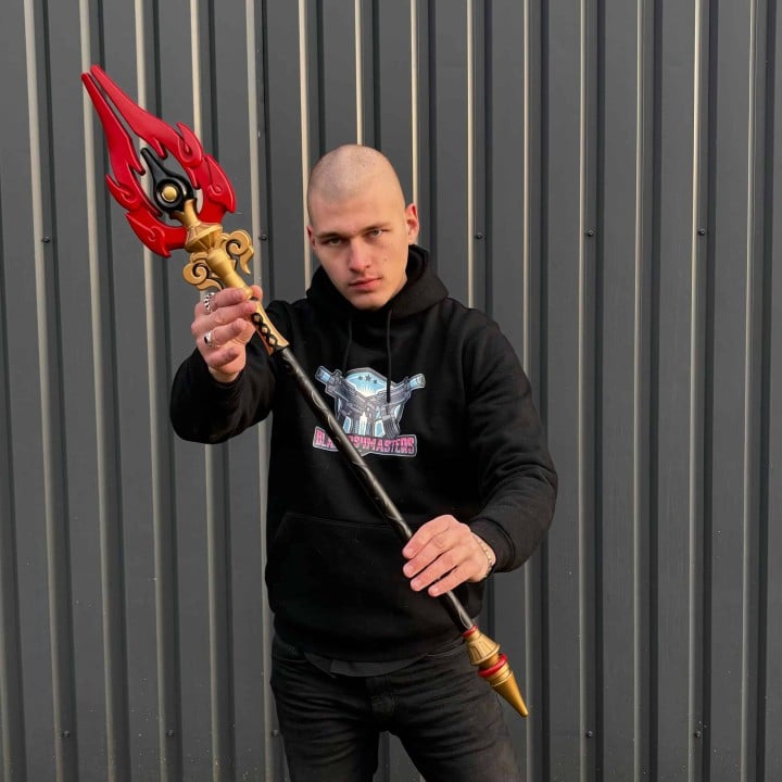 Staff of Homa Genshin Inpact prop replica by blasters4masters