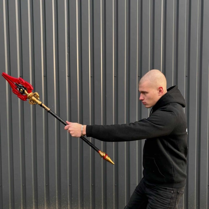 Staff of Homa Genshin Inpact prop replica by blasters4masters
