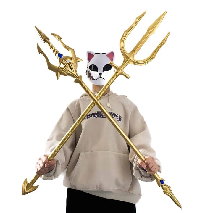 Handcrafted Sea God Trident Prop Inspired by Soul Land Douluo Dalu - Available with or without Gem