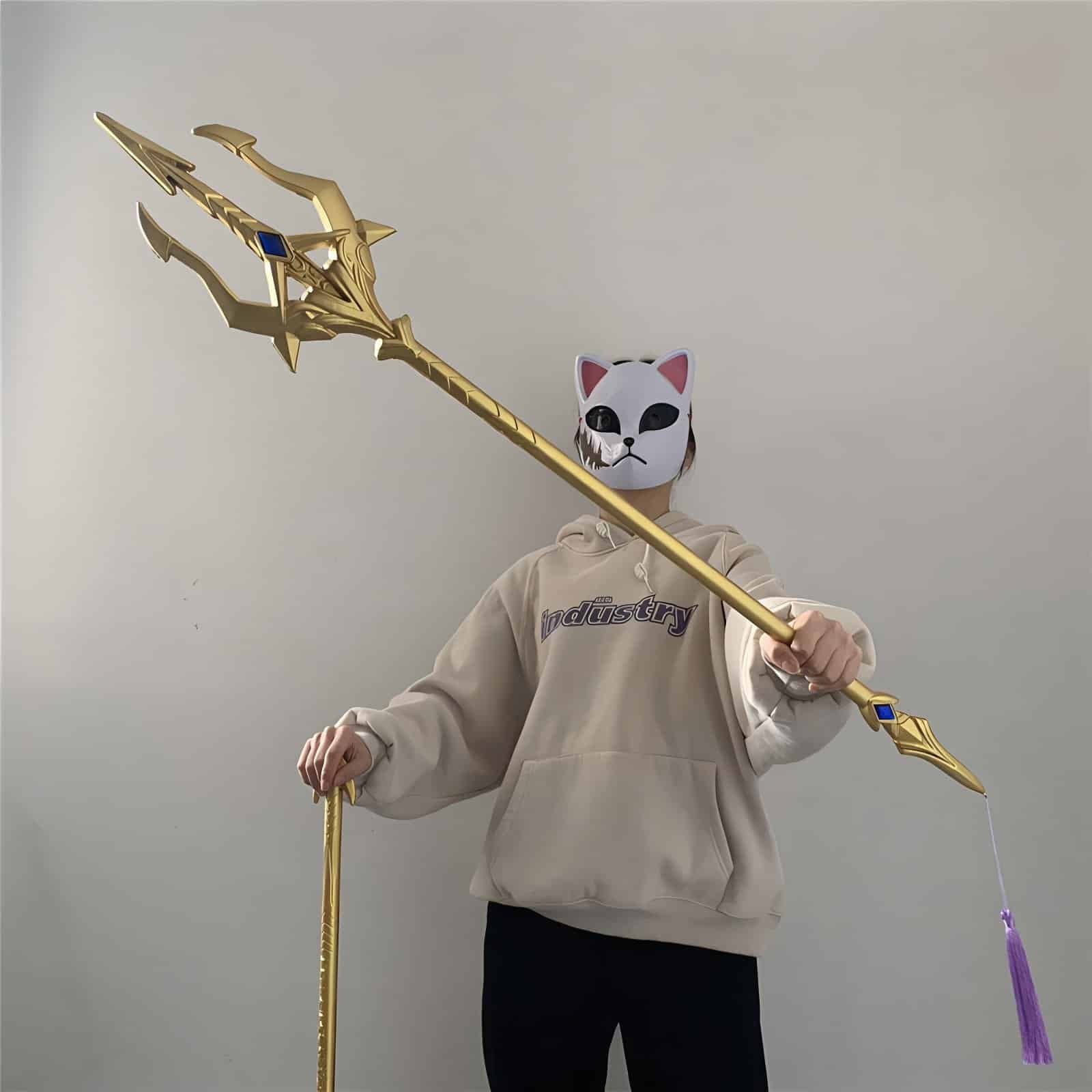 Handcrafted Sea God Trident Prop Inspired by Soul Land Douluo Dalu - Available with or without Gem