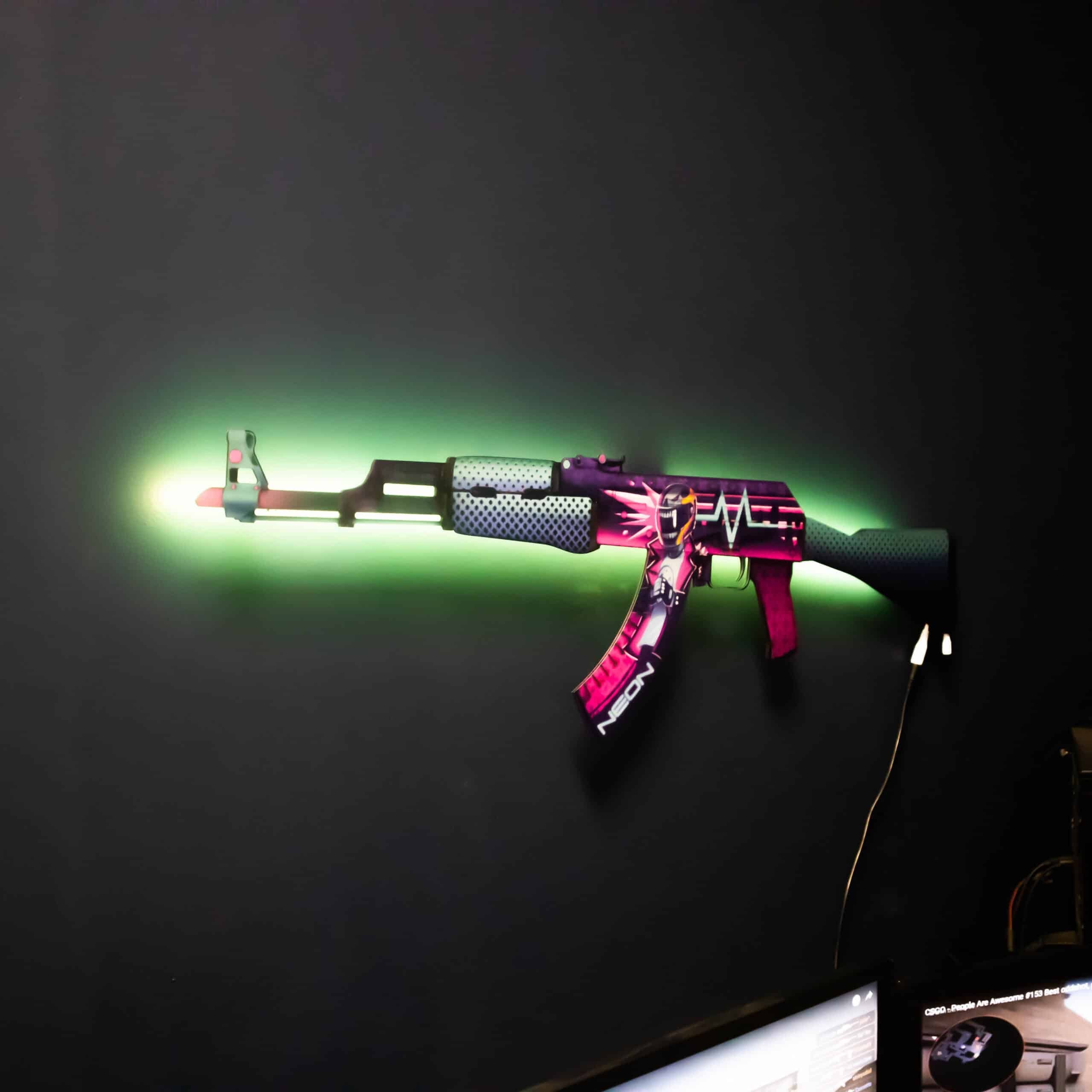 ak 47 neon rider rgb wall art cs go 1