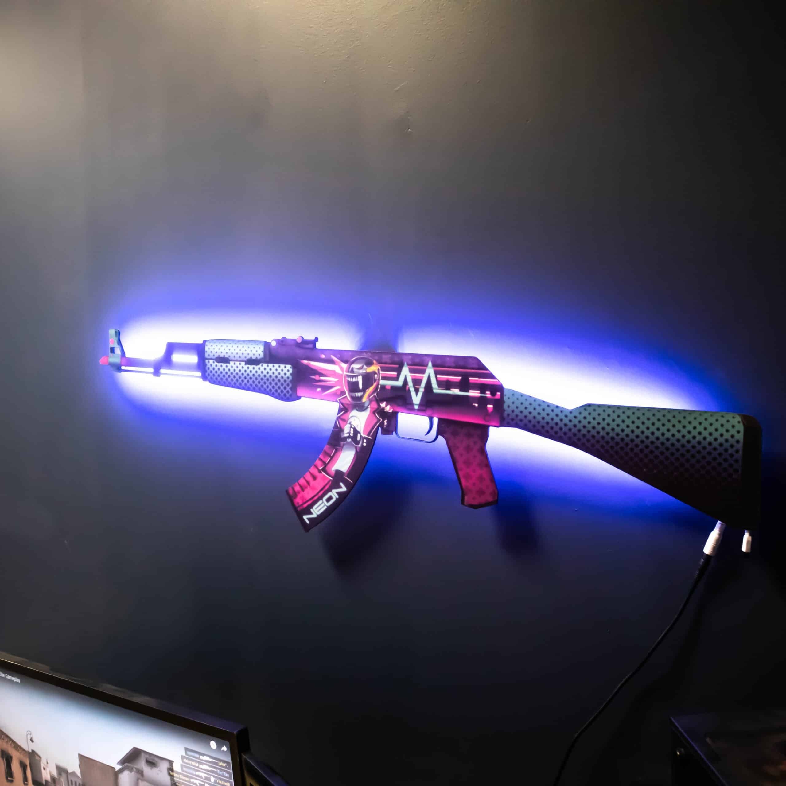 ak 47 neon rider rgb wall art cs go 1