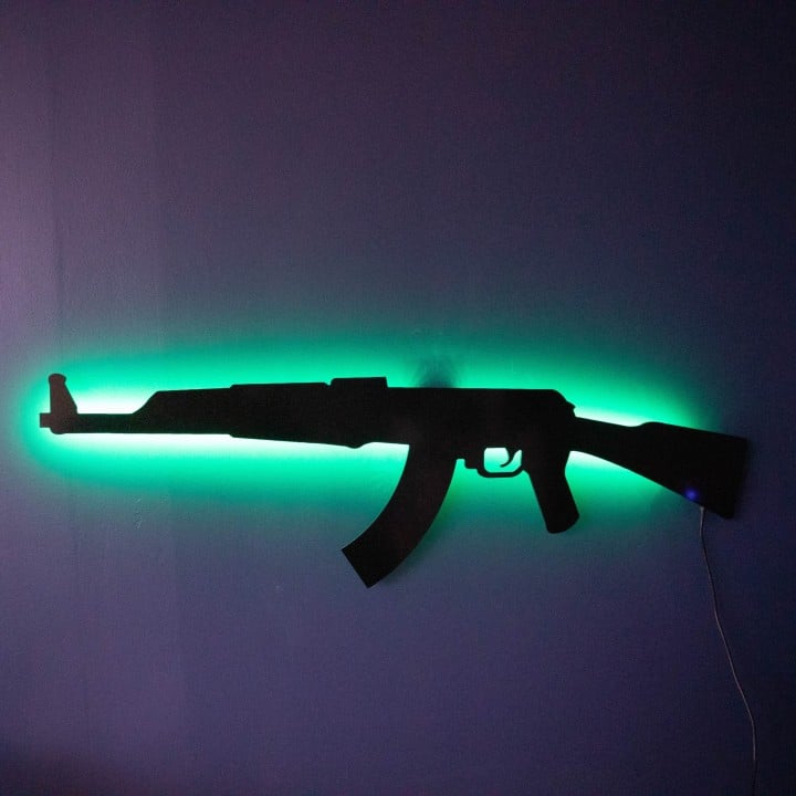 ak 47 rgb wall art cs go