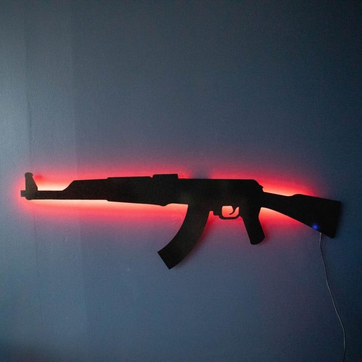 ak 47 rgb wall art cs go