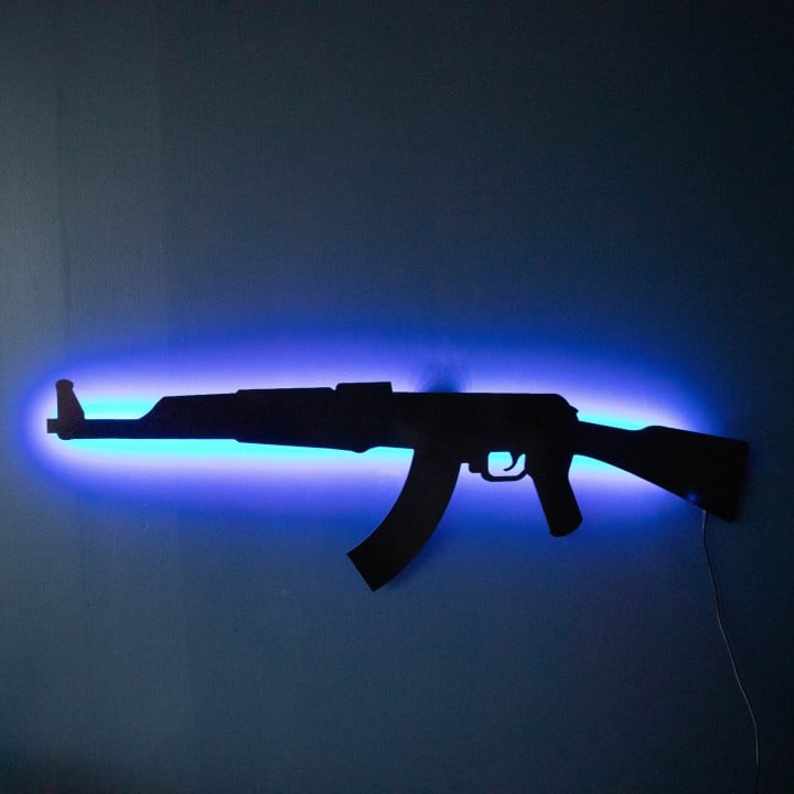 ak 47 rgb wall art cs go