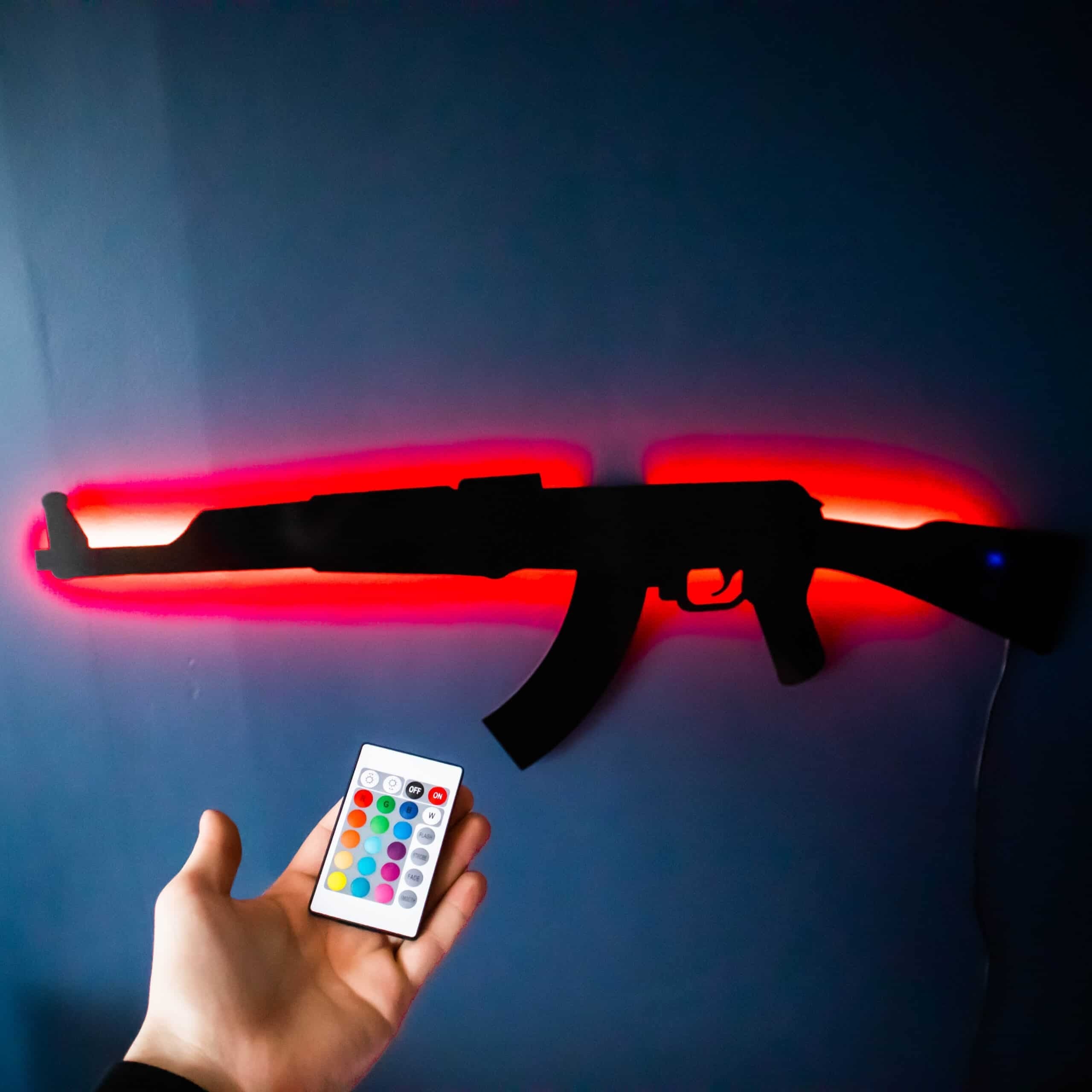ak 47 rgb wall art cs go