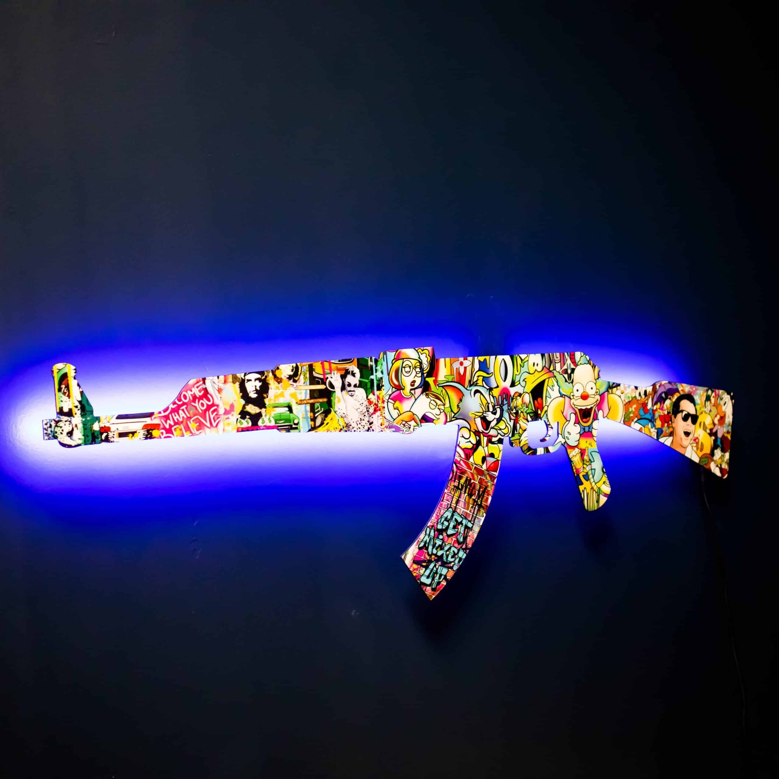 ak 47 cartoon rgb wall art cs go