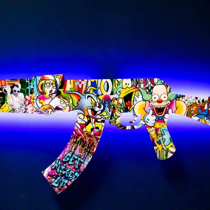 ak 47 cartoon rgb wall art cs go