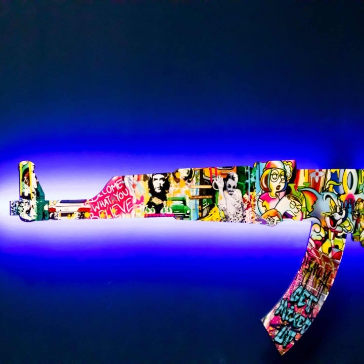 ak 47 cartoon rgb wall art cs go