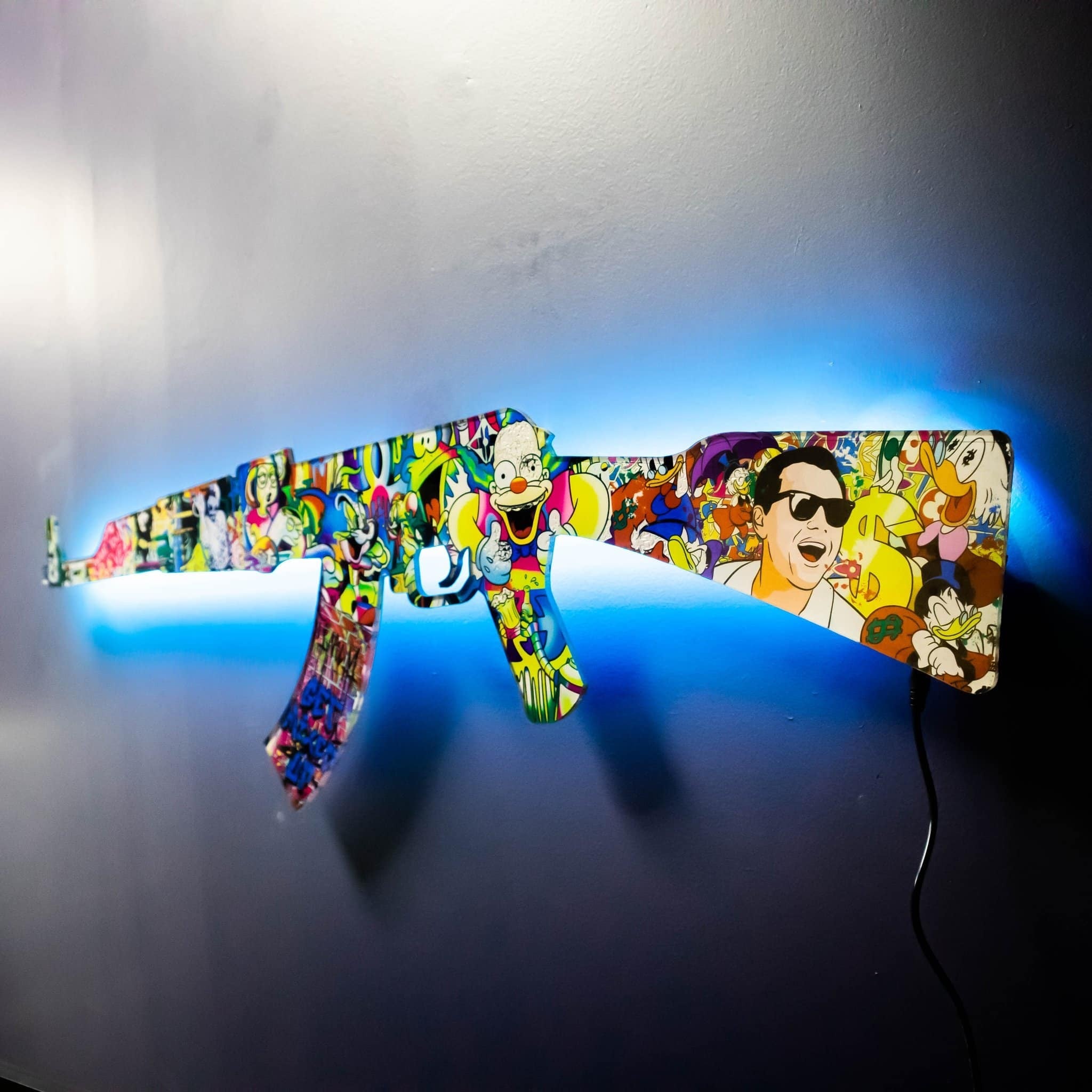 ak 47 cartoon rgb wall art cs go