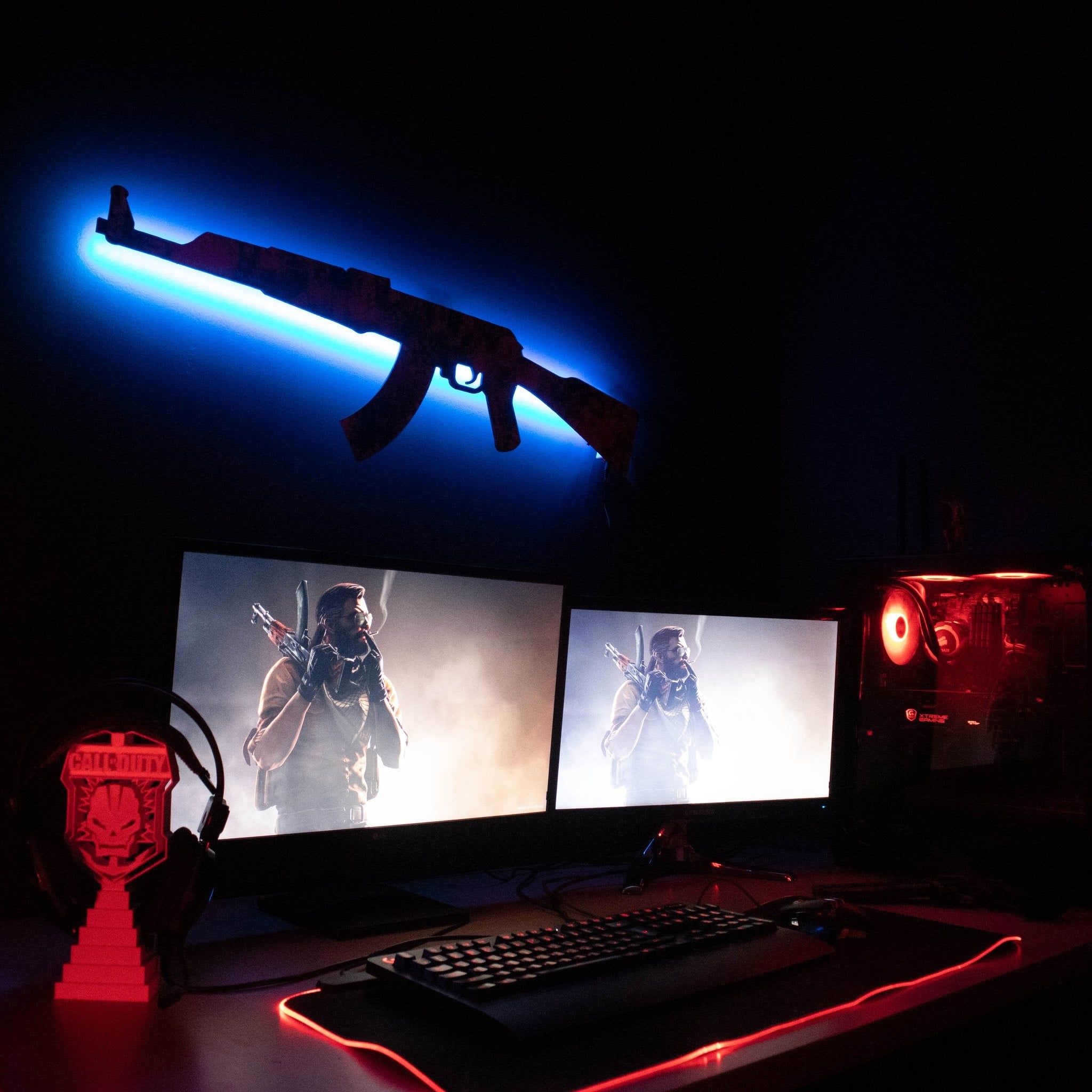 ak 47 cartoon rgb wall art cs go