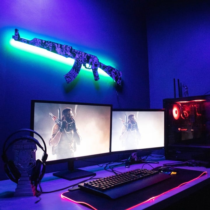 ak 47 cartoon rgb wall art cs go