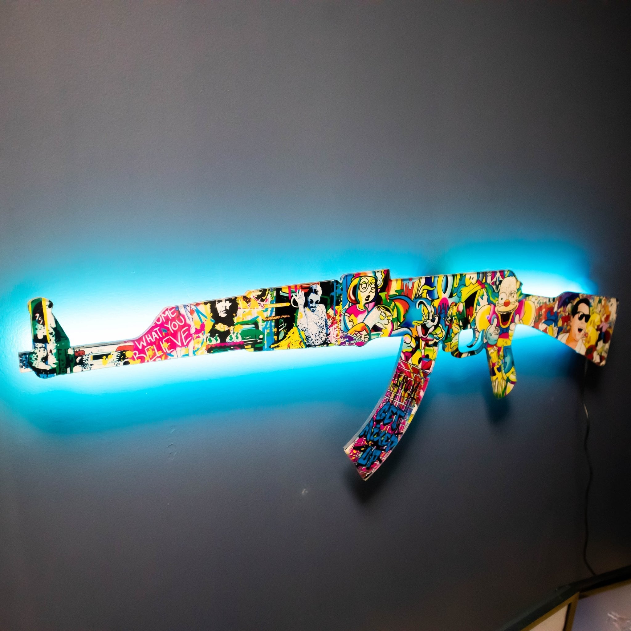 ak 47 cartoon rgb wall art cs go