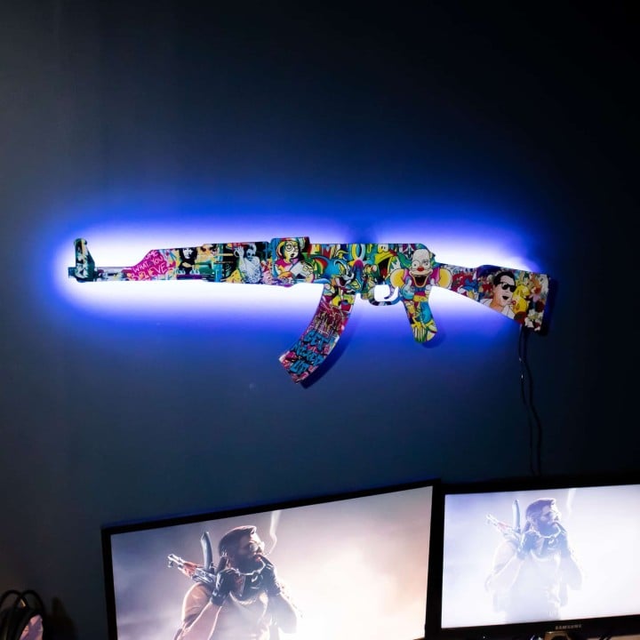 ak 47 cartoon rgb wall art cs go