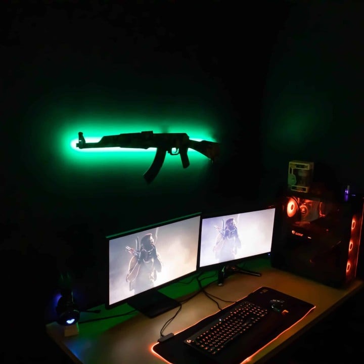 ak 47 cartoon rgb wall art cs go