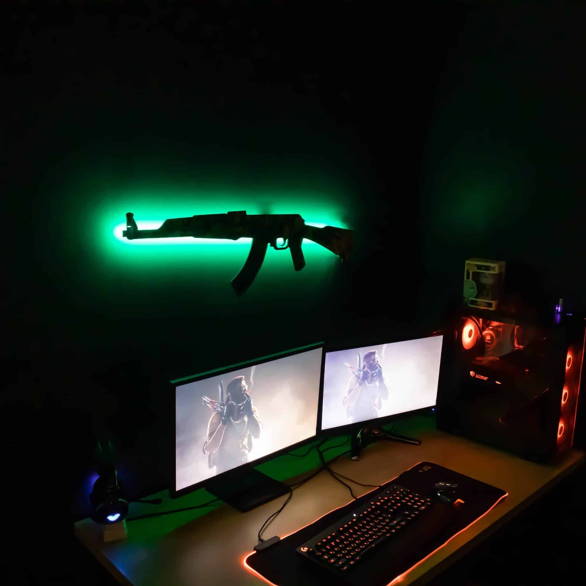 ak 47 cartoon rgb wall art cs go
