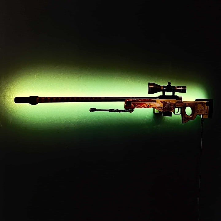 AWP Dragon Lore RGB Wall Art - CS GO
