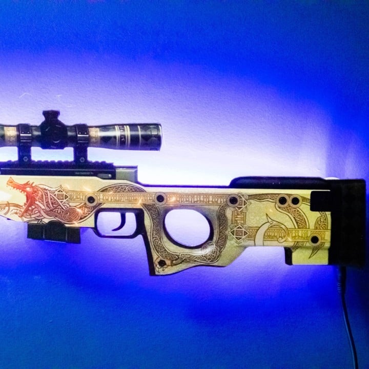 Awp dragon lore rgb wall art cs go