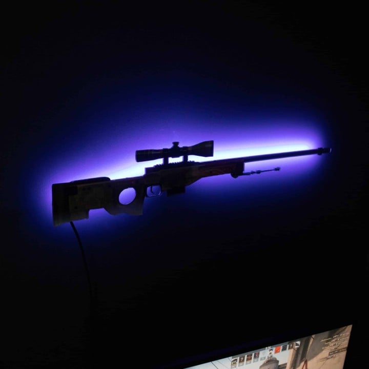 Awp dragon lore rgb wall art cs go