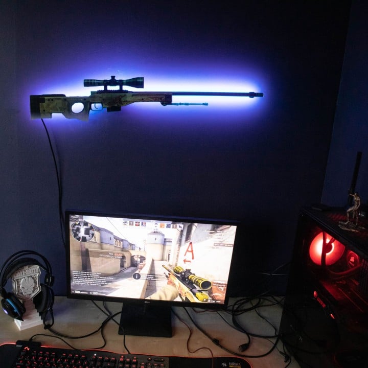 Awp dragon lore rgb wall art cs go 1
