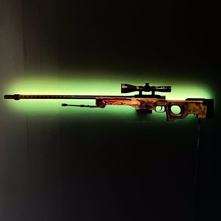 AWP Dragon Lore RGB Wall Art - CS GO