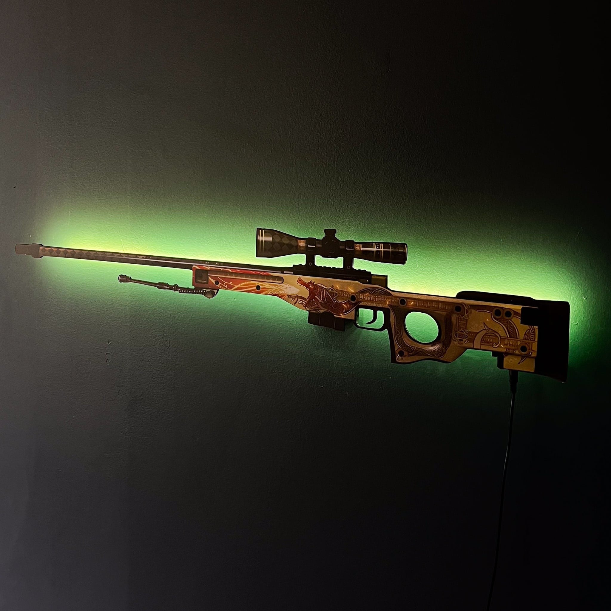 AWP Dragon Lore RGB Wall Art - CS GO