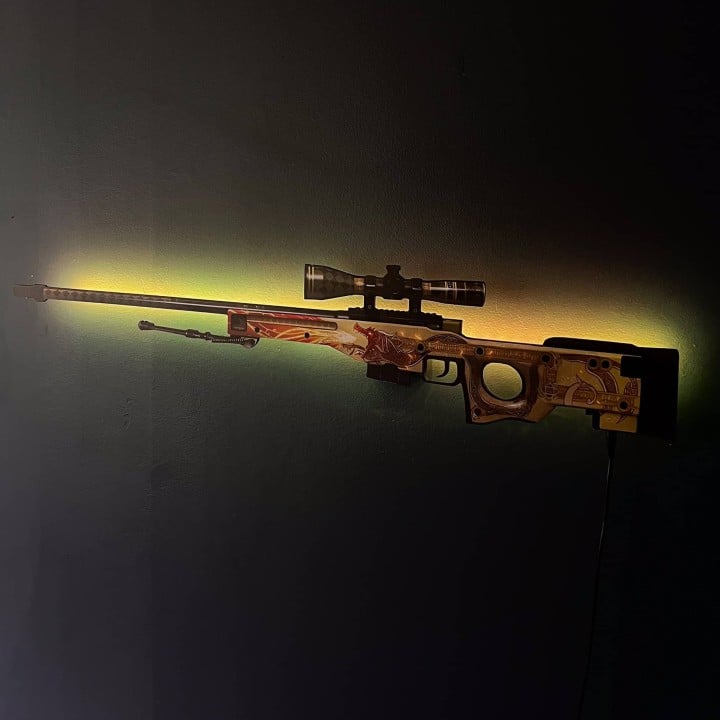 AWP Dragon Lore RGB Wall Art - CS GO