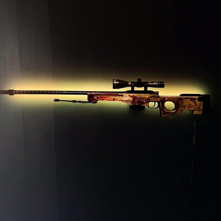 AWP Dragon Lore RGB Wall Art - CS GO