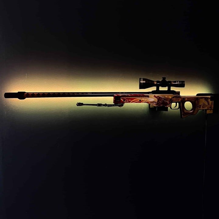 AWP Dragon Lore RGB Wall Art - CS GO