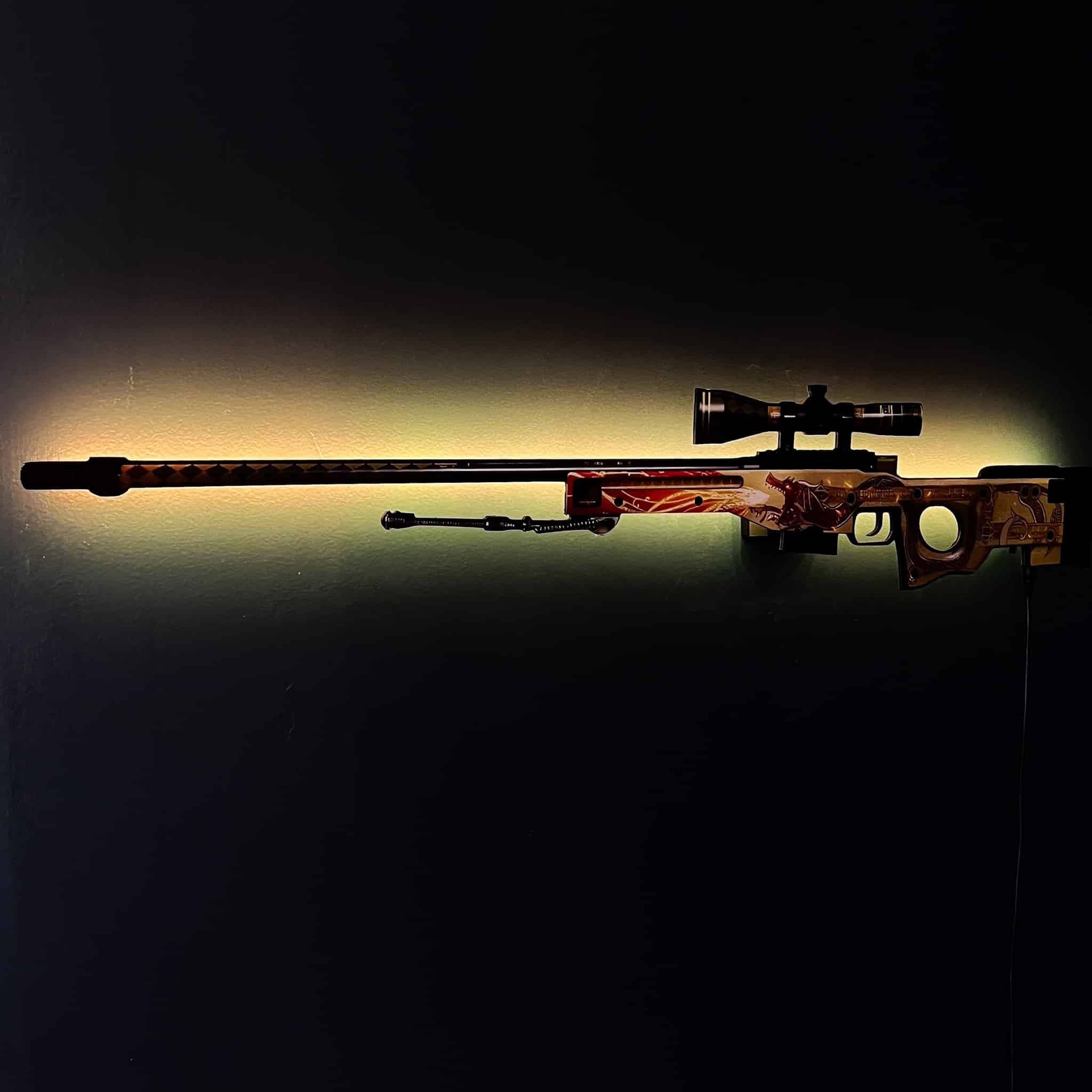 AWP Dragon Lore RGB Wall Art - CS GO