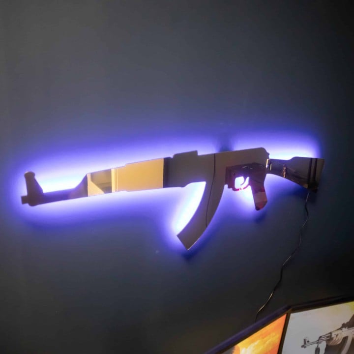 Golden AK 47 RGB Wall Art