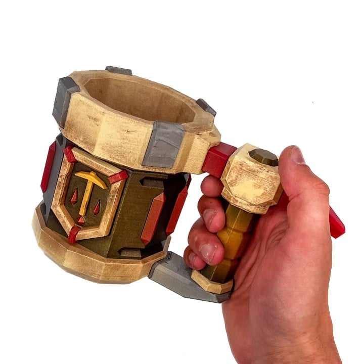 Detailed Skull Crusher Ale Mug replica from Deep Rock Galactic