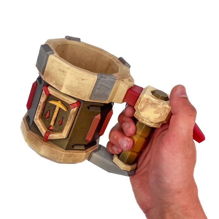 Detailed Skull Crusher Ale Mug replica from Deep Rock Galactic